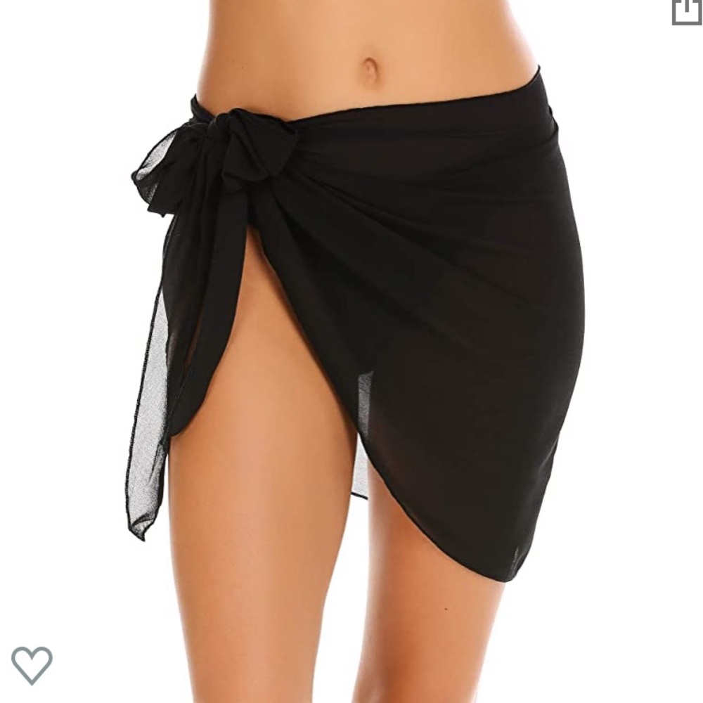 Black swim cover skirt